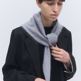 elegancese|Fur cashmere triangle scarf mini