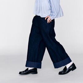 kelen|ヘムダメージドットデザイン 切り替え デニムパンツ “UFFON” lkl26hpt2134