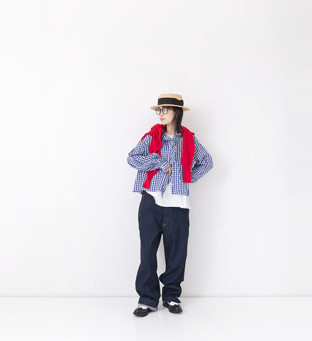 color : BLUE CHECK , model : 162cm