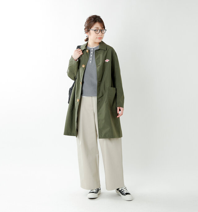 model hikari:165cm / 48kg
color : khaki green / size : 34