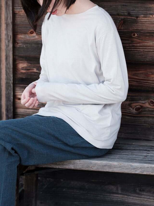 身長157cm サイズ2 着用 (パンツ:備後節織 1st.model 厚地 テーパードパンツ)