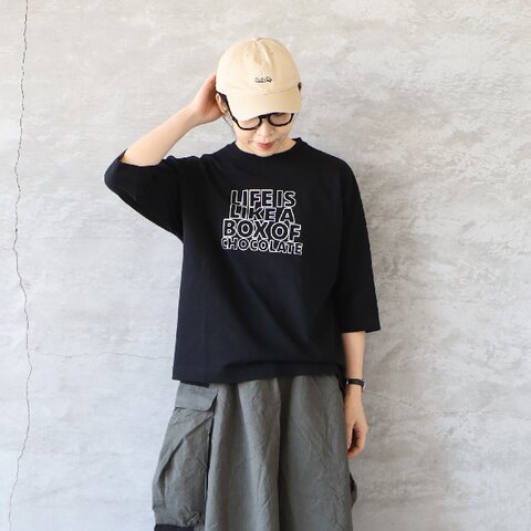 PACIFIC PARK STORE|17/1BD天竺サイドスリットプリント Tee LIFE IS