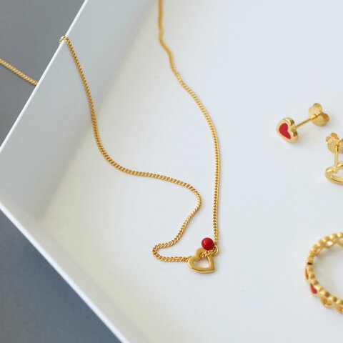 ENAMEL|Heart Pierce & Neckalce (ハート ピアス&ネックレス)