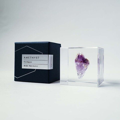 ウサギノネドコ｜Sola cube Mineral 紫水晶（4cm角）