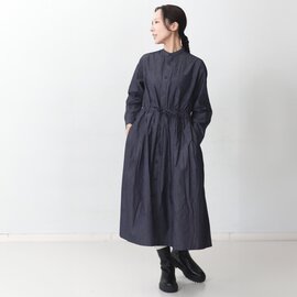 UNIVERSAL TISSU|5.4ozデニム バンドカラータックワンピース デニムワンウォッシュ kurashisha