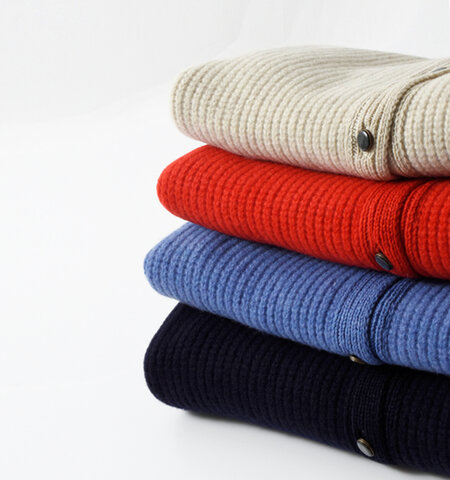 passe present le prmer|ラムウール カシミヤ 畦編み 5GG クルーネック カーディガン prm-2030-yo