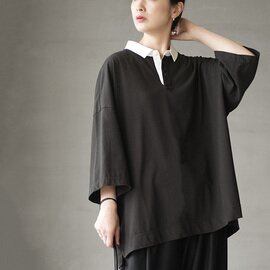 FIR MUM|強撚コットンヘビー天竺 ラガーシャツ レディース トップス カットソー 半袖 Tシャツ vg-fr1809th