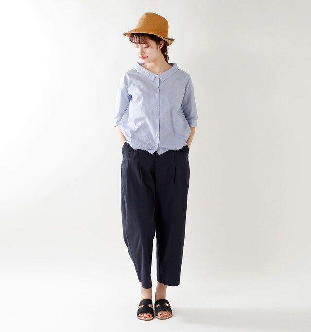 model kanae:167cm / 48kg
color : blue stripe / size : S