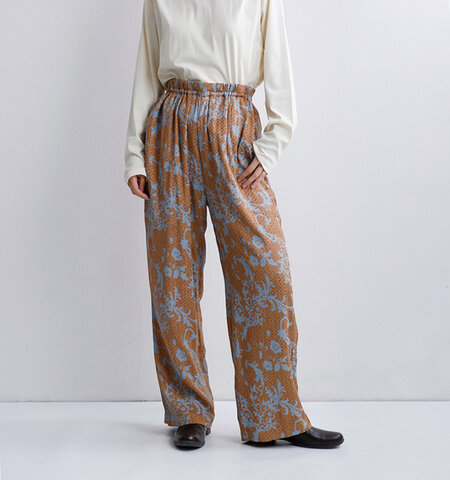 ne Quittez pas|ジャガード アブストラクト ペイズリー パンツ Rayon Jacquard Abstract Paisley Print Pants 010662nj1