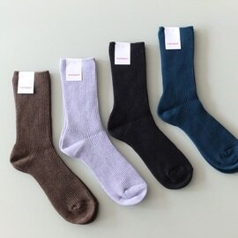 homspun|綿コーマ 糸起毛リブソックス / 靴下