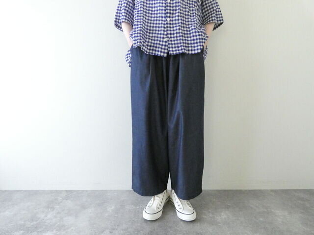 LinenYa|4.5ozデニムタックワイドパンツ(AS343C)リネンヤ