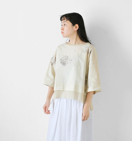 FACTORY|綿近江晒 HANABI スリップオン ブラウス b-03-same1-tr