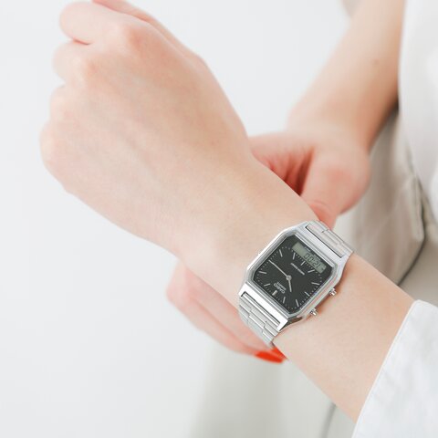 CASIO｜アナデジ デュアルタイム 腕時計 aq-230a-fn  クリスマスギフト 贈り物