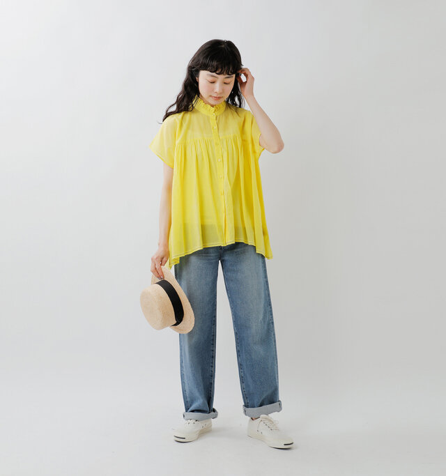 model mariko：162cm / 47kg 
color : yellow / size : 1