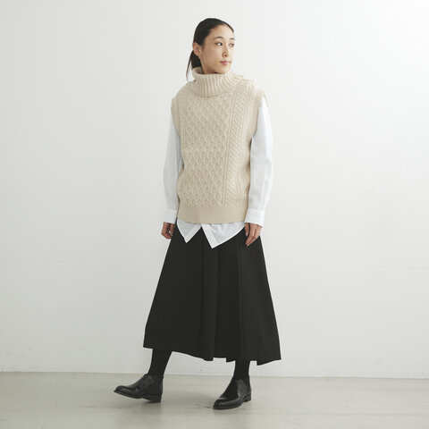 Traditional Weatherwear|CABLE TURTLE NECK VEST ケーブル タートル ネック ベスト