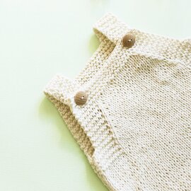 ririi｜手編みのベビーロンパース（80サイズ）出産祝い　ギフト【ネコポス対応】