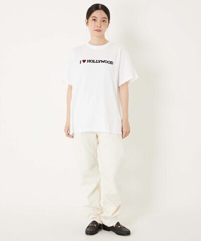 HOLLYWOOD RANCH MARKET|リサイクルマルチボーダー ドロップショルダー半袖Tシャツ