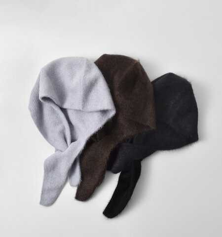 unfil|ストレッチ スーパーキッドモヘア フード ストール “stretch superkid mohair hooded stole” wvfl-uw116-nk