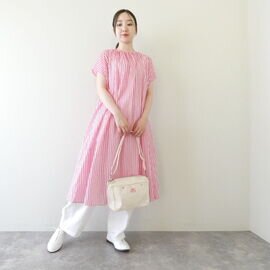 R&D.M.Co-|CANDY STRIPE FRONT GATHER N/SLEEVE DRESS(OLD8169)オールドマンズテーラー