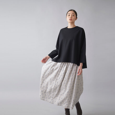 STAMP AND DIARY|刺繍"Kukkia" 60リネン ギャザースカート