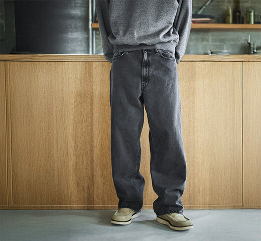 orSlow|orslow オアスロウ 01-1100W-D61S スーパーダッド デニムパンツ ブラックデニムストーン