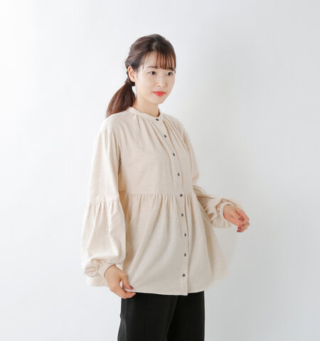 kelen|コットンフランネルクロスギャザーブラウス“Yotte” lkl20fbl1-yn