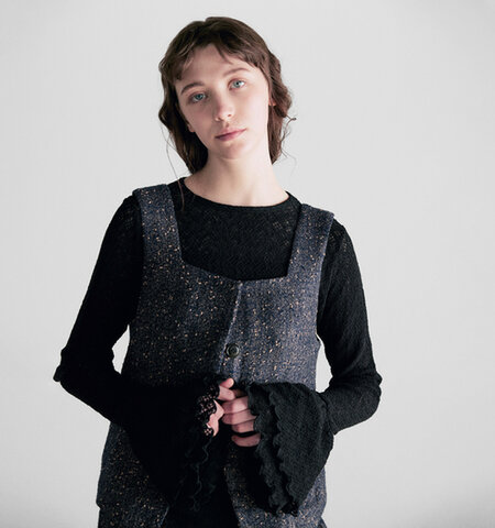 WHYTO.|ネップ ツイード ビスチェ “nep tweed bustier” wht25fbl4079-tr