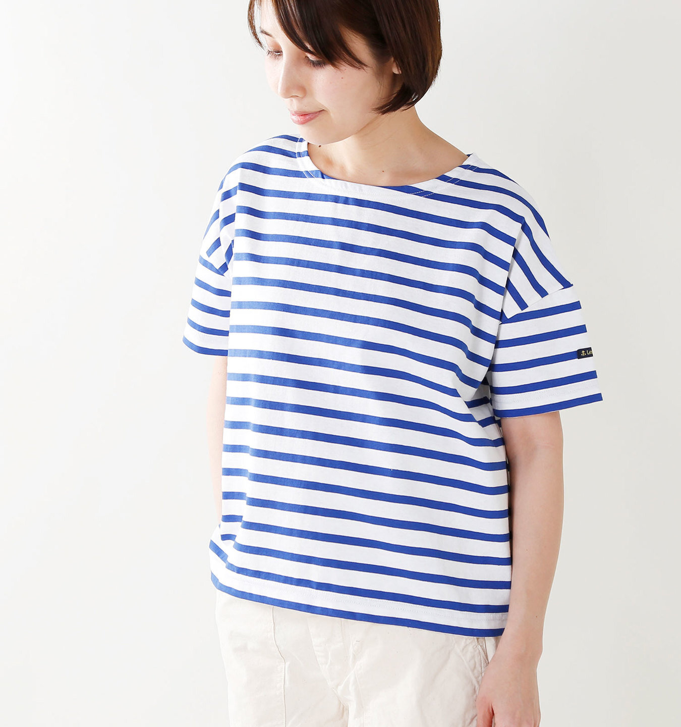 Le Minor Aranciato別注 コットンボーダークルーネック半袖カットソー Mm Piu Di Aranciato ピウディアランチェート キナリノモール Le Minor Aranciato別注 コットンボーダークルーネック半袖カットソー Mm Piu Di Aranciato ピウディアランチェート キナリノモール