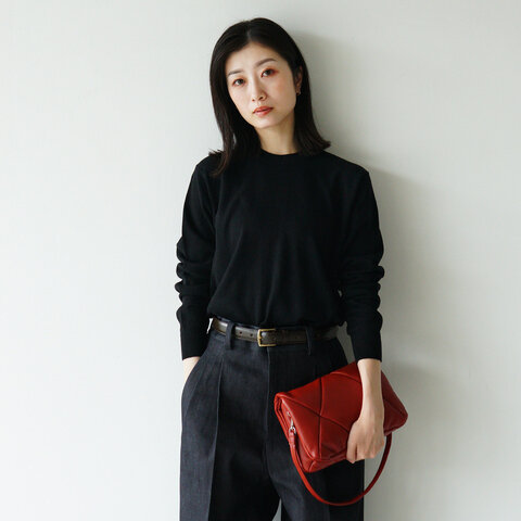 Nouvelles du paradis|【Crouka別注色】ムーコットン クルーネック ニット セーター プルオーバー トップス 長袖 PK23302-WA ヌーヴェルドゥパラディ