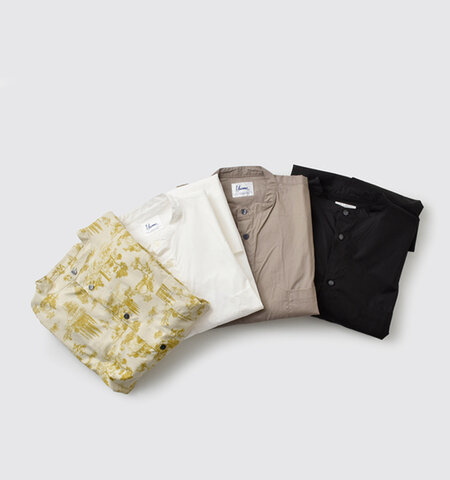 Yarmo|コットン タイプライター 長袖 ボクシーシャツ yar-25aw-s29-nk