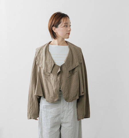 Vlas Blomme|リネン ビスコース キャンバス 2way ブルゾン 13404025-tr