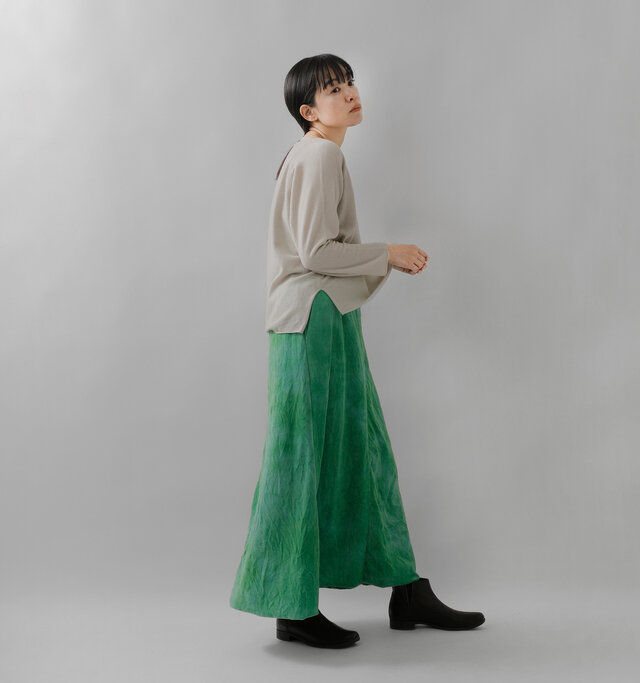 model saku:163cm / 43kg
color : green×beige / size : 1