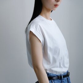 LOEFF|スビンコットン天竺 ノースリーブ クルーネック Tシャツ 8817-6-000003