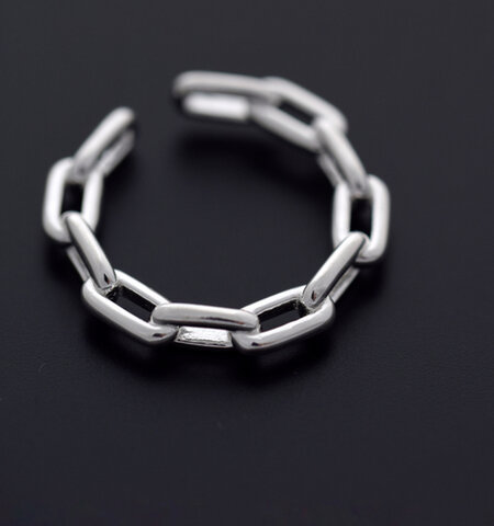 AURA｜シルバー925 チェーン モチーフ リング“chain motif ring” a-r008-mn