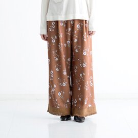 MANON|RACE HEM ORIGINAL FLOWER EASY PANTS