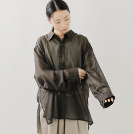 BLUE DE BRESSE|レギュラーカラー サイドスリット シアー シャツ kwbsb0206-01-ms