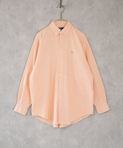 RALPH LAUREN|古着コットン サーモンピンクシャツ88