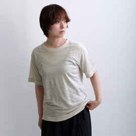 mao made|ベルギーリネン ハーフスリーブ Tシャツ 611205-same1
