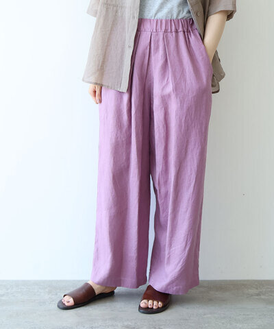 yuni|△40/1 Linen easy gum tack pants 1701PT028261