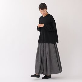 TUTIE.|リネンコットンウールギンガムチェックギャザースカート PRE SALE