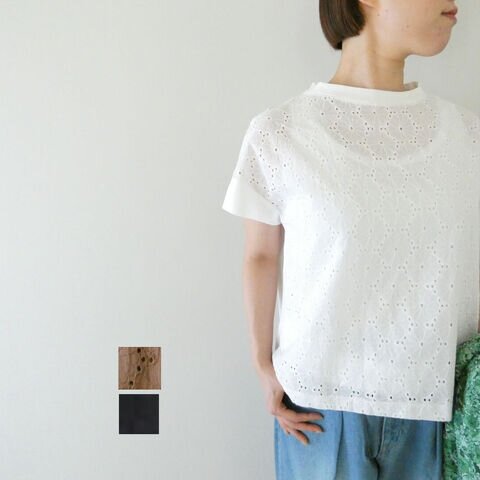 SOUFFLE 刺繍ローンドッキングフレンチプルオーバー(26S-C212)【メール便対象】