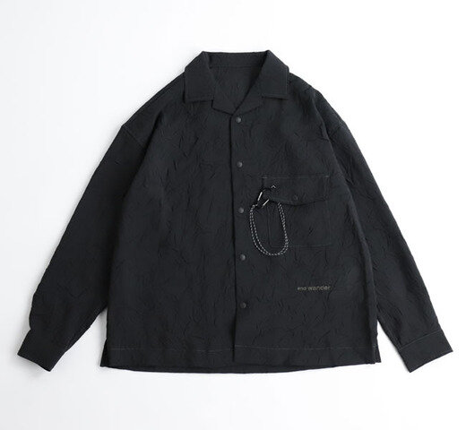 and wander|and wander アンドワンダー washer pleated open LS shirt ワッシャープリーツシャツ 長袖 5745183066