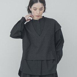 T.Tutie.|コットンジャカードベストドッキングシャツ