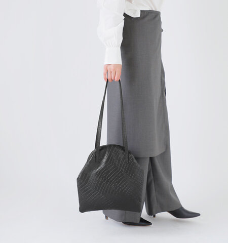 POMTATA|カウレザークロコ型押し フレーム ショルダーバッグ DLIA FRAME SAC dlia-frame-sac