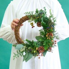 AND PLANTS|【クリスマス'25】ドライになる生花のリース L
