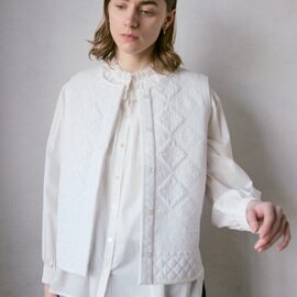 doux bleu|INDIAキルト刺繍ベスト DB-2648-034