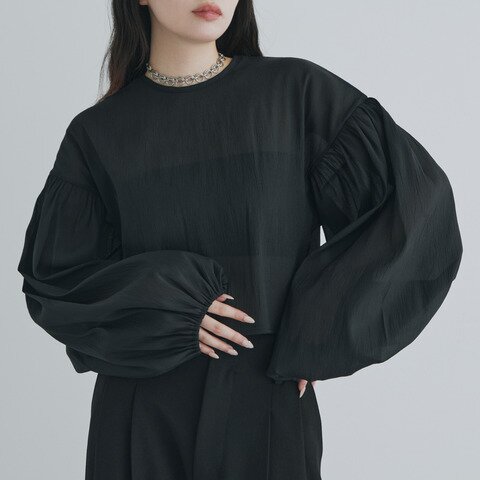kiehtova|SHEER VOLUMESLEEVE BLOUSE ブラウス シアー オーガンジー KTWR28