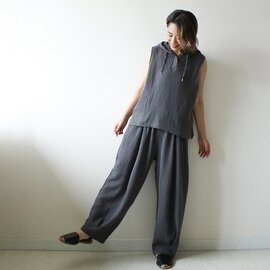 OMNES|綿100%ダブルガーゼ、締めつけゼロで美シルエット。涼し気コクーンイージーパンツ