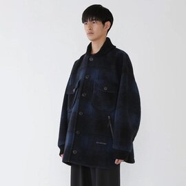 and wander| and wander アンドワンダー 5283052 ウールシャギージャケットロング wool shaggy jacket long