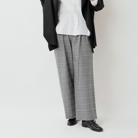 DONEEYU|カシミヤタッチ チェック 両面起毛 セミワイド パンツ u-2066-ms